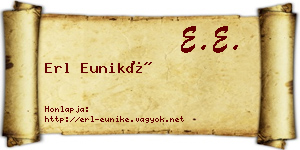 Erl Euniké névjegykártya